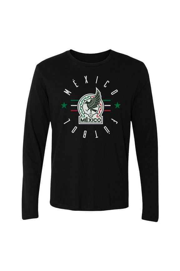 Men's 500 Level  Black Mexico National Team  Futbol Long Sleeve T-Shirt