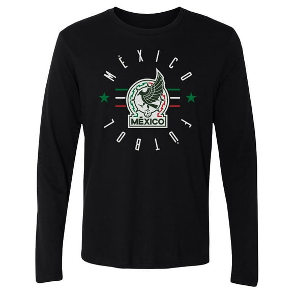 Men's 500 Level Black Mexico National Team Futbol Long Sleeve T-Shirt
