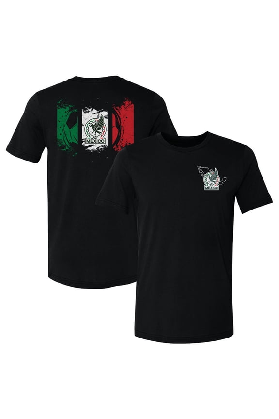 Men's 500 Level Black Mexico National Team Grunge Flag F&B T-Shirt