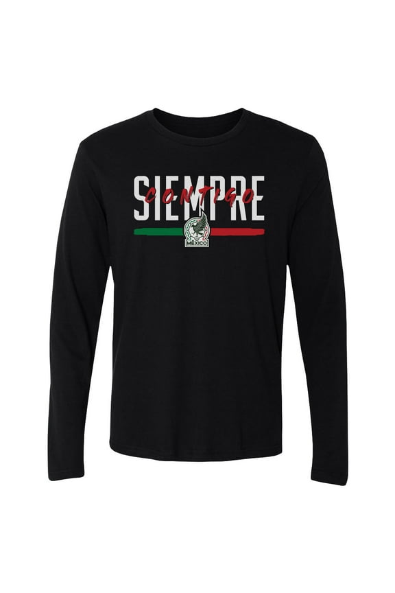 Men's 500 Level Black Mexico National Team Siempre Contigo Long Sleeve T-Shirt