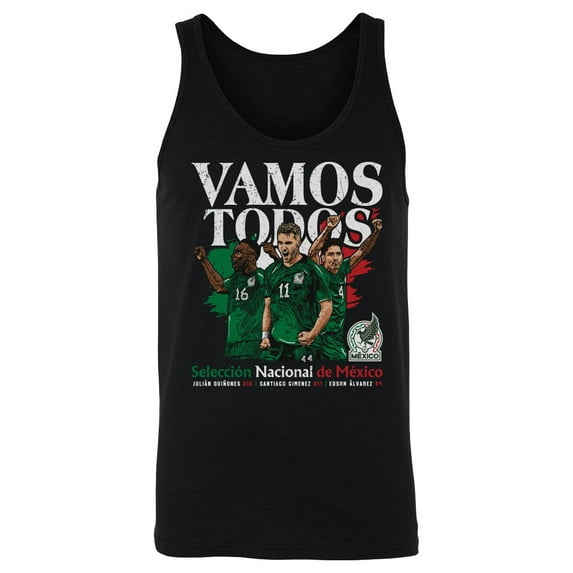 Men's 500 Level Black Mexico National Team Vamos Todos Juli-n Qui-ones, Santiago Gim-nez & Edson -lvarez Tank Top