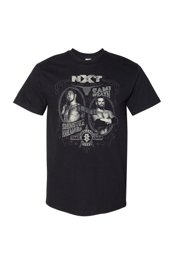 Men's 500 Level Black NXT TakeOver: Dallas Shinsuke Nakamura vs. Sami Zayn Heavyweight T-Shirt