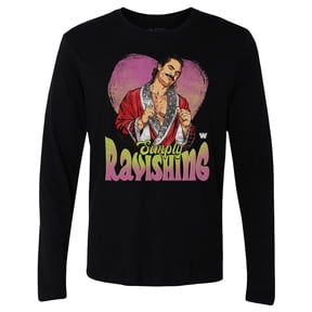 Men's-500 Level Black Rick Rude Simply Ravishing Heart Long Sleeve T-Shirt