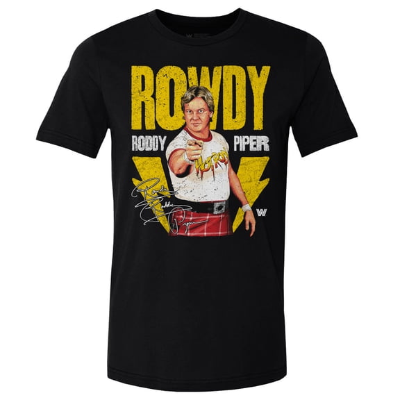 Men's 500 Level Black "Rowdy" Roddy Piper Lightning T-Shirt