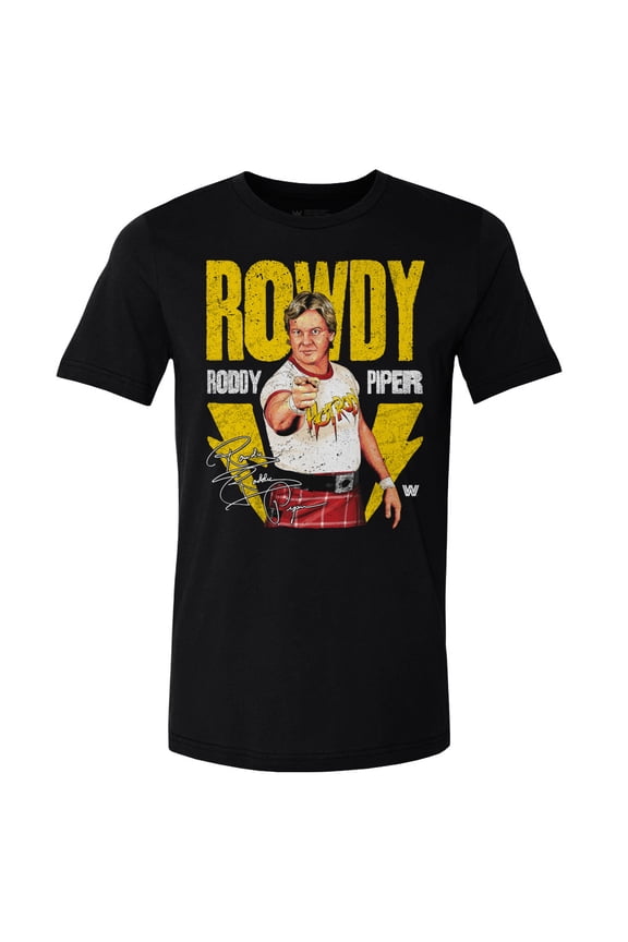 Men's 500 Level Black "Rowdy" Roddy Piper Lightning T-Shirt