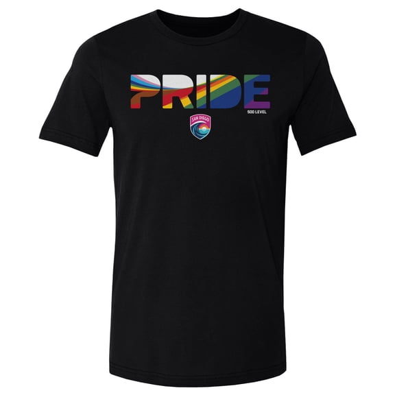 Men's 500 Level Black San Diego Wave FC Pride Stripes Graphic T-Shirt