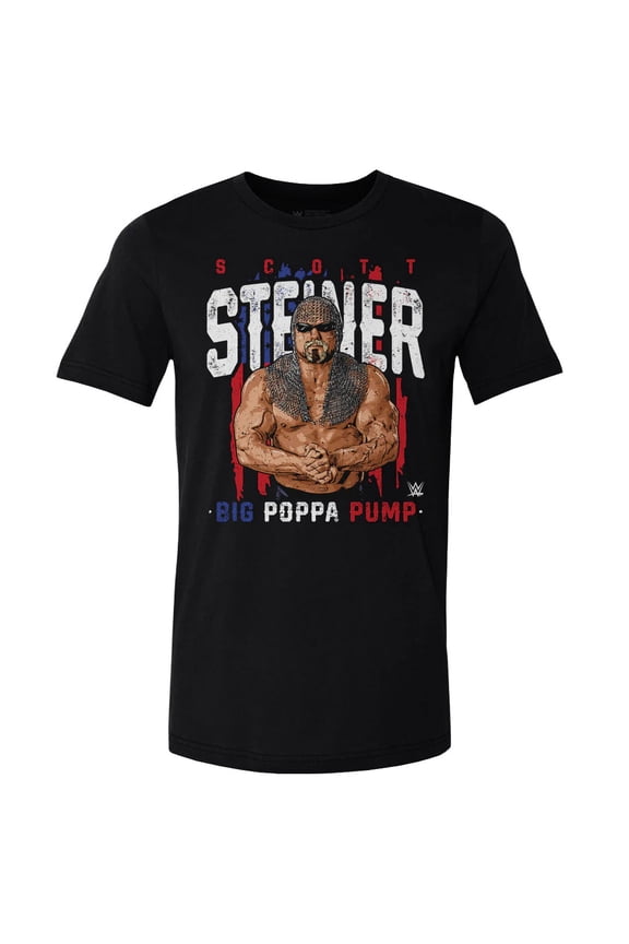Men's 500 Level Black Scott Steiner Big Poppa Pump T-Shirt