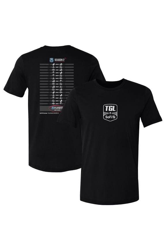 Men's 500 Level Black TGL Season 2 Schedule T-Shirt