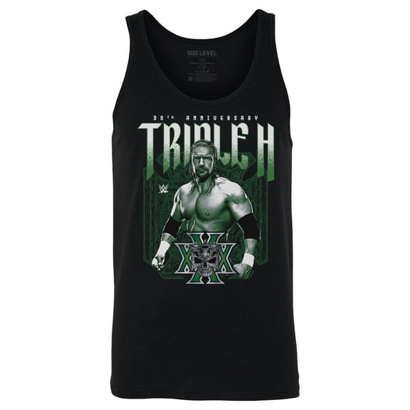 Men's 500 Level Black Triple H 30th Anniversary Tank Top