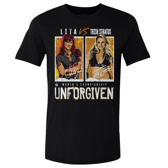 Men's-500 Level Black Trish Stratus Vs. Lita Match T-Shirt