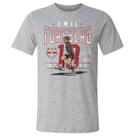 Men's 500 Level Emil Forsberg Heather Gray New York Red Bulls Feature Cotton T-Shirt