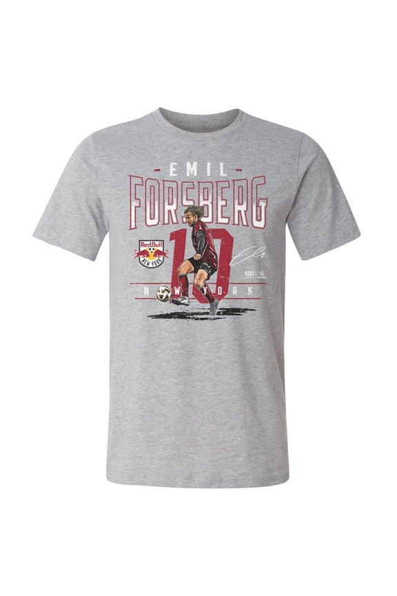 Men's 500 Level Emil Forsberg Heather Gray New York Red Bulls Feature Cotton T-Shirt