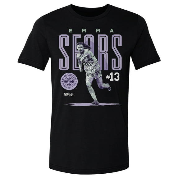 Men's 500 Level Emma Sears Black Racing Louisville FC Player Bitmap Graphic T-Shirt