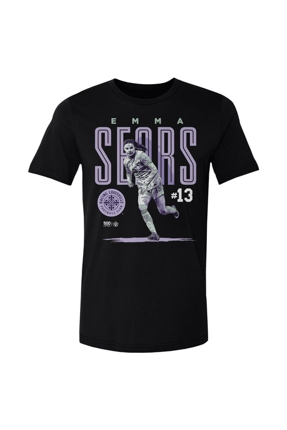 Men's 500 Level Emma Sears Black Racing Louisville FC Player Bitmap Graphic T-Shirt