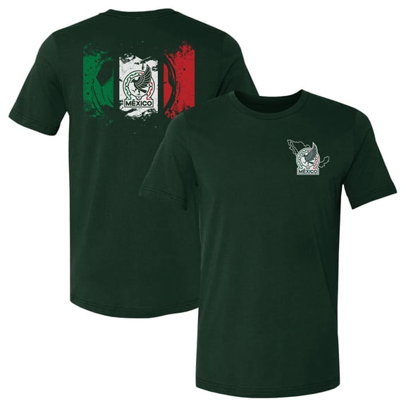 Men's 500 Level Forest Green Mexico National Team Grunge Flag F&B T-Shirt
