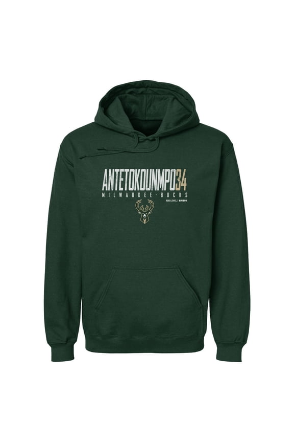 Men's 500 Level Giannis Antetokounmpo Hunter Green Milwaukee Bucks Elite Pullover Hoodie