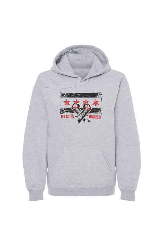 Men's 500 Level Gray CM Punk Chicago Flag Pullover Hoodie