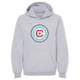 thumbnail image 1 of Men's 500 Level Gray Chicago Fire Distressed Primary Logo Pullover Hoodie, 1 of 1