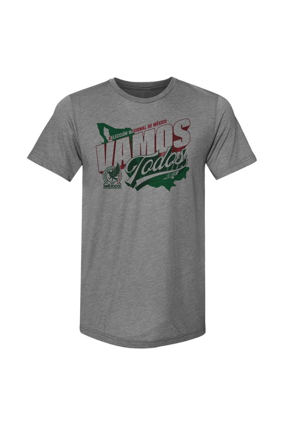 Men's 500 Level Gray Mexico National Team Vamos Todos Country Premium Tri-Blend T-Shirt