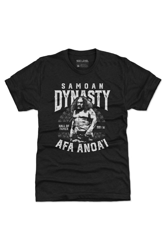Men's 500 Level Heather Black Afa Anoa'i Samoan Dynasty Mono T-Shirt