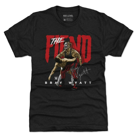 Men's 500 Level Heather Black Bray Wyatt The Fiend Premium Tri-Blend T-Shirt