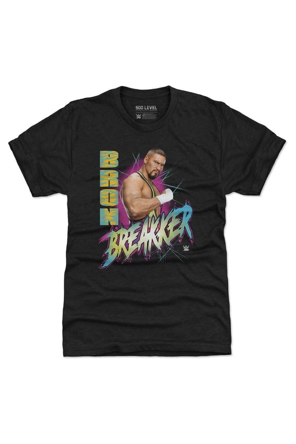 Men's 500 Level Heather Black Bron Breakker Grunge Tri-Blend T-Shirt