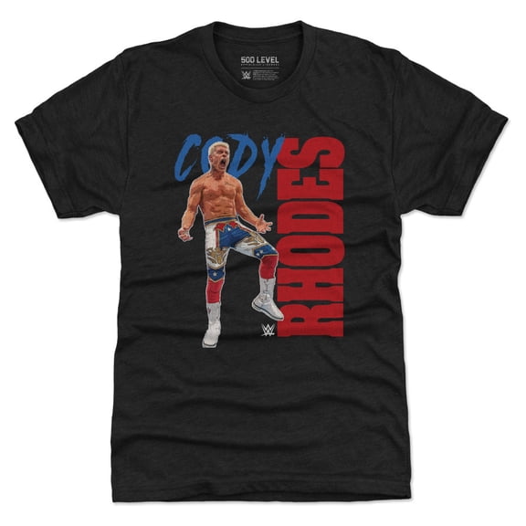 Men's 500 Level Heather Black Cody Rhodes Celebration Tri-Blend T-Shirt