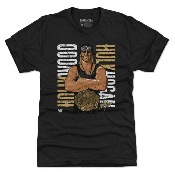 Men's 500 Level Heather Black Hulk Hogan Hollywood Championship Tri-Blend T-Shirt