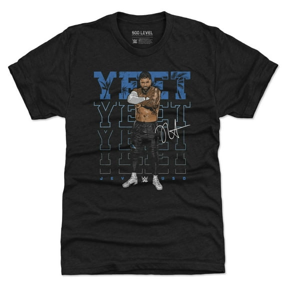 Men's 500 Level Heather Black Jey Uso Yeet Premium Tri-Blend T-Shirt