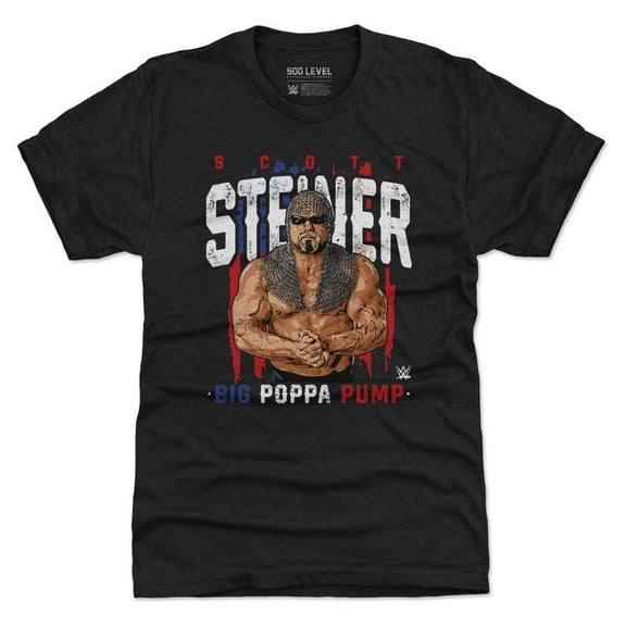 Men's 500 Level  Heather Black Scott Steiner Big Poppa Pump Premium Tri-Blend T-Shirt