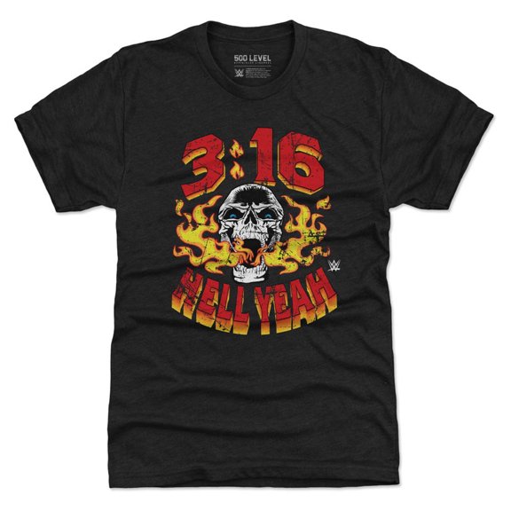 Men's 500 Level Heather Black "Stone Cold" Steve Austin Hell Yeah Tri-Blend T-Shirt