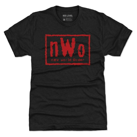 Men's 500 Level Heather Black nWo Red Logo Premium Tri-Blend T-Shirt