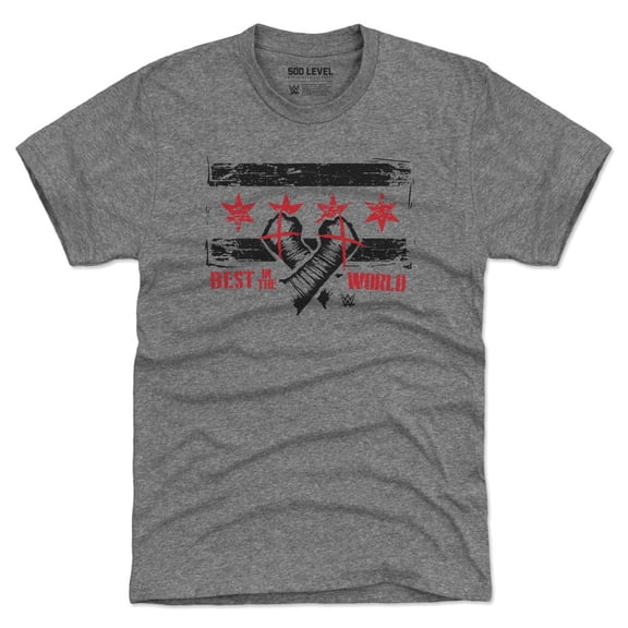 Men's 500 Level Heather Gray CM Punk Chicago Flag Premium Tri-Blend T-Shirt