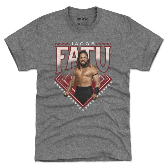 Men's 500 Level Heather Gray Jacob Fatu Superstar Name Tri-Blend T-Shirt