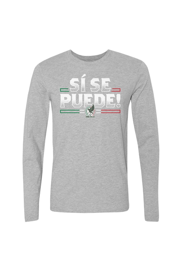 Men's 500 Level Heather Gray Mexico National Team Si Se Puede Long Sleeve T-Shirt