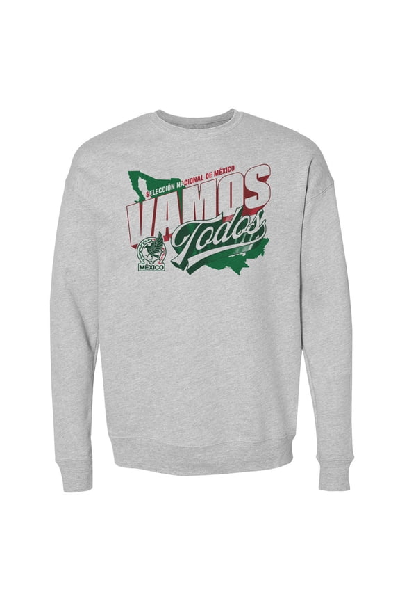 Men's 500 Level Heather Gray Mexico National Team Vamos Todos Country Crewneck Sweatshirt