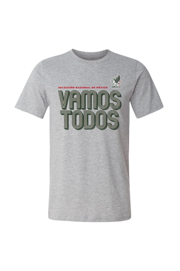Men's 500 Level Heather Gray Mexico National Team Vamos Todos Inline Bold Cotton T-Shirt