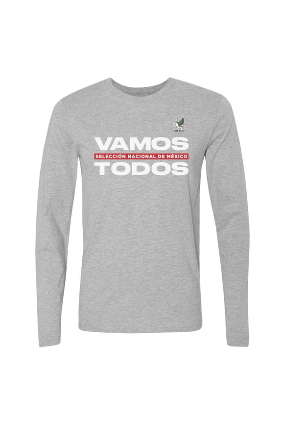 Men's 500 Level Heather Gray Mexico National Team Vamos Todos Long Sleeve T-Shirt