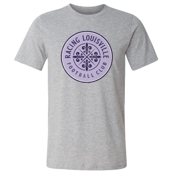 Men's 500 Level Heather Gray Racing Louisville FC Vintage Primary Logo Graphic T-Shirt