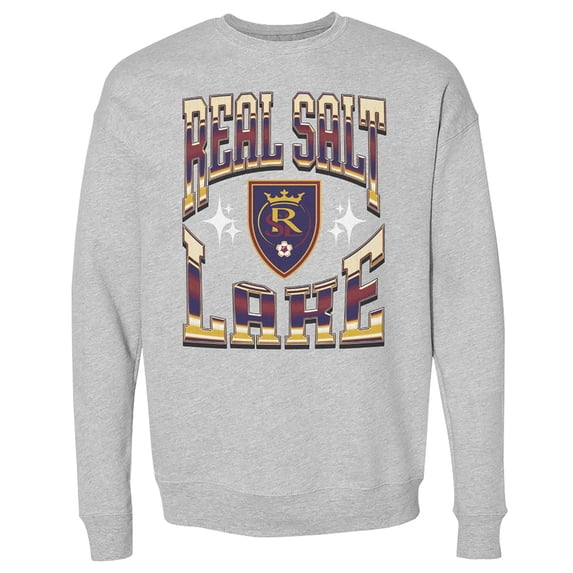 Men's 500 Level Heather Gray Real Salt Lake Crewneck Pullover Sweatshirt