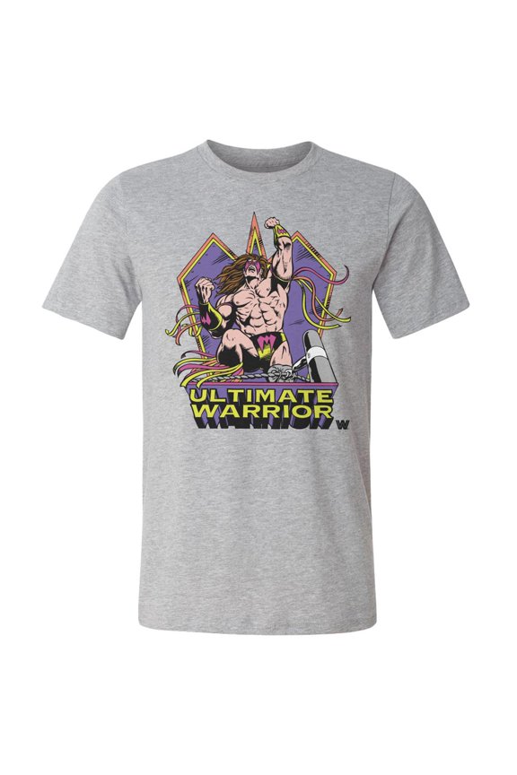 Men's 500 Level Heather Gray The Ultimate Warrior Retro Vector T-Shirt