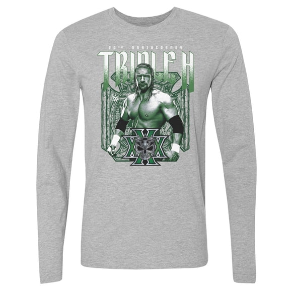Men's 500 Level Heather Gray Triple H 30th Anniversary Long Sleeve T-Shirt