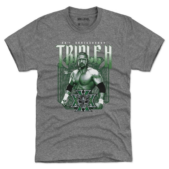 Men's 500 Level Heather Gray Triple H 30th Anniversary Tri-Blend T-Shirt