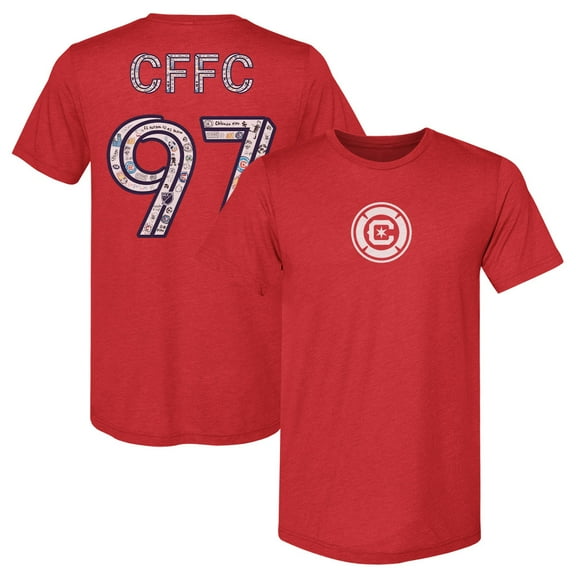 Men's 500 Level Heather Red Chicago Fire Family Day Graphic T-Shirt
