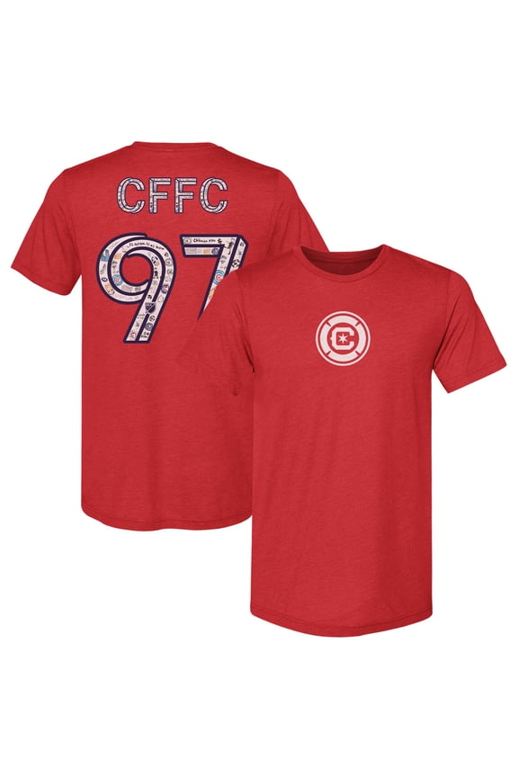 Men's 500 Level Heather Red Chicago Fire Family Day Graphic T-Shirt