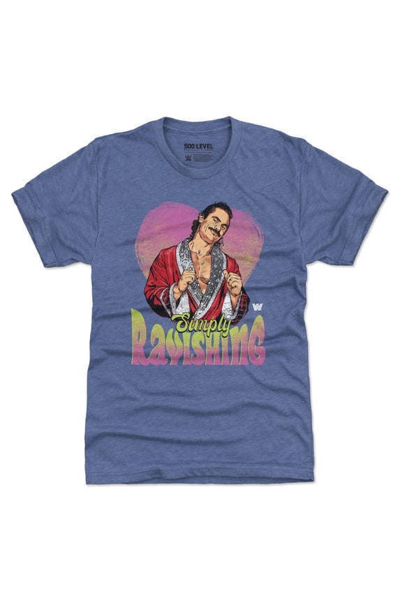 Men's 500 Level Heather Royal Rick Rude Simply Ravishing Heart Tri-Blend T-Shirt