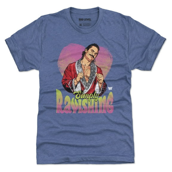 Men's 500 Level Heather Royal Rick Rude Simply Ravishing Heart Tri-Blend T-Shirt