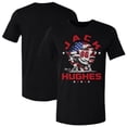 thumbnail image 1 of Men's 500 Level Jack Hughes Black US Men's Hockey Flag T-Shirt, 1 of 3
