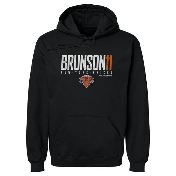 Men's 500 Level Jalen Brunson Black New York Knicks Elite Pullover Hoodie
