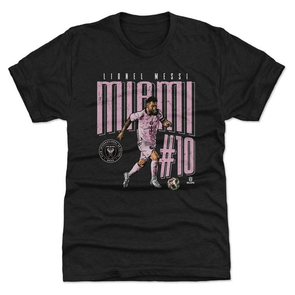 Men's 500 Level Lionel Messi Black Inter Miami CF Dash Premium Tri-Blend T-Shirt
